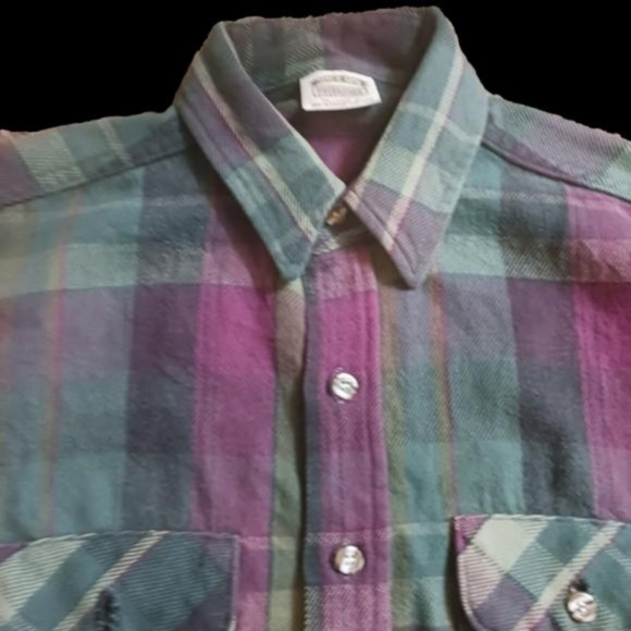 Vtg Five Brother Flannel Mens Long Sleeve Button Down Shirt L Tallman  C… - Picture 2 of 4